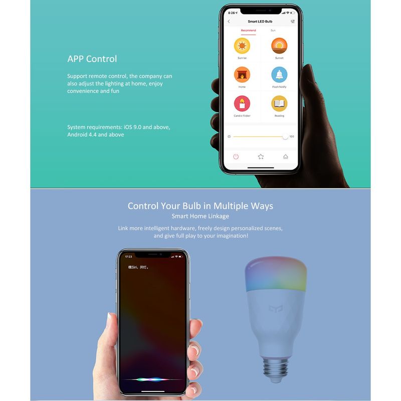 Xiaomi Yeelight 1S Akıllı RGBW Renkli LED Ampul 8.5W E27 (YLDP13YL)