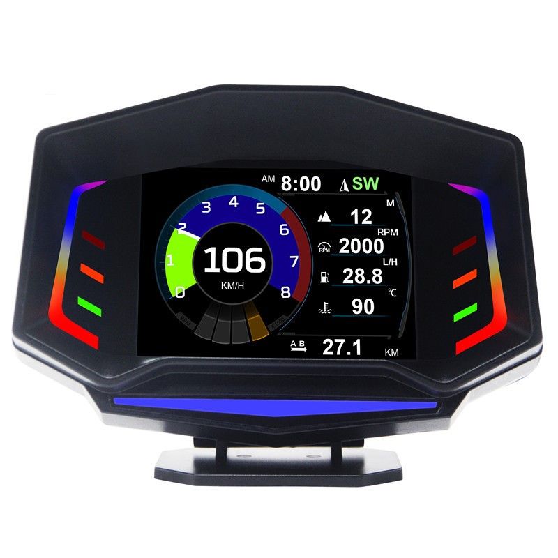 Acclope AP-8 OBD2+GPS Fonksiyonlu Akıllı Dijital Hız &amp; Eğim Ölçer RGB Araba HUD