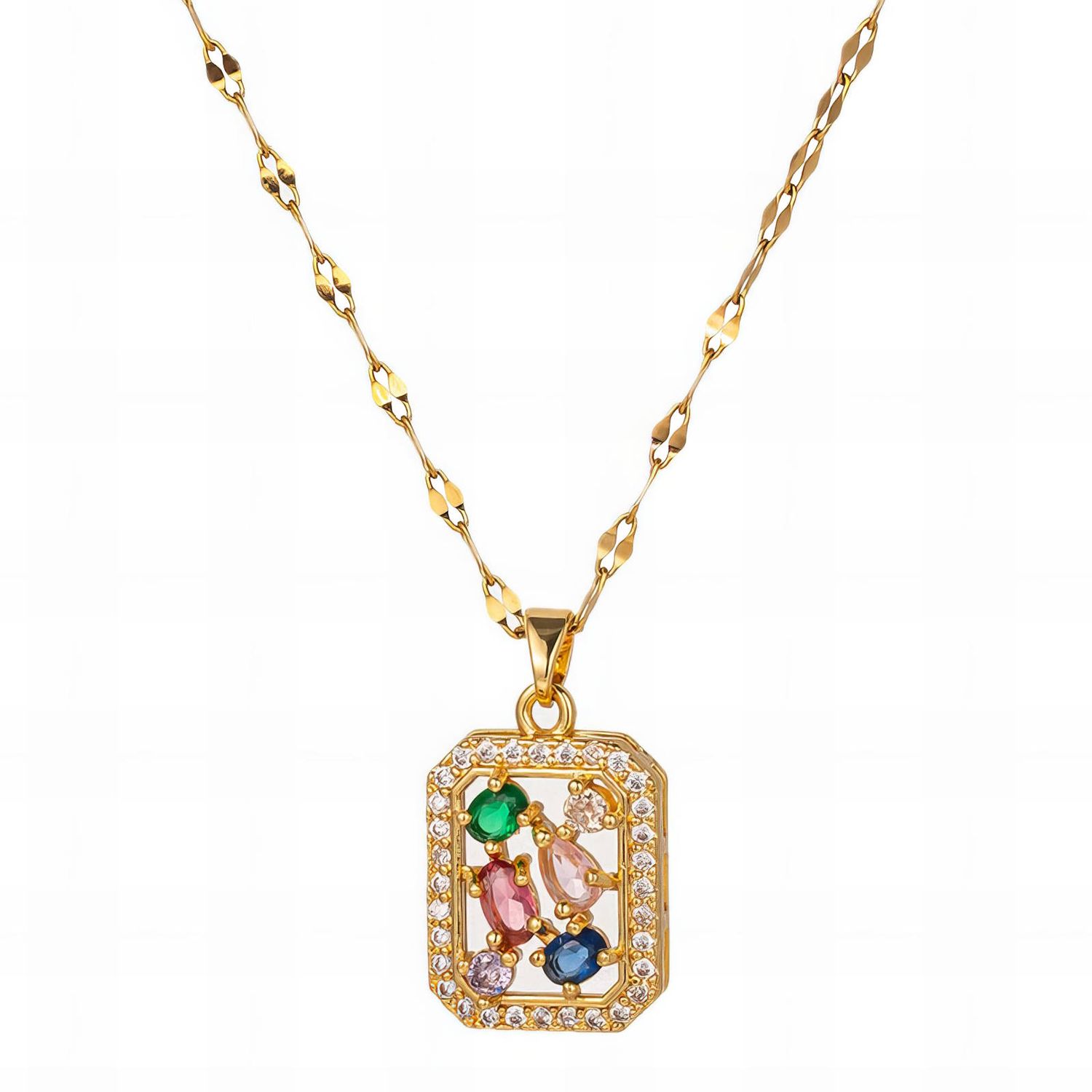 NanaMali Fine Stainless Steel Gold Necklace.