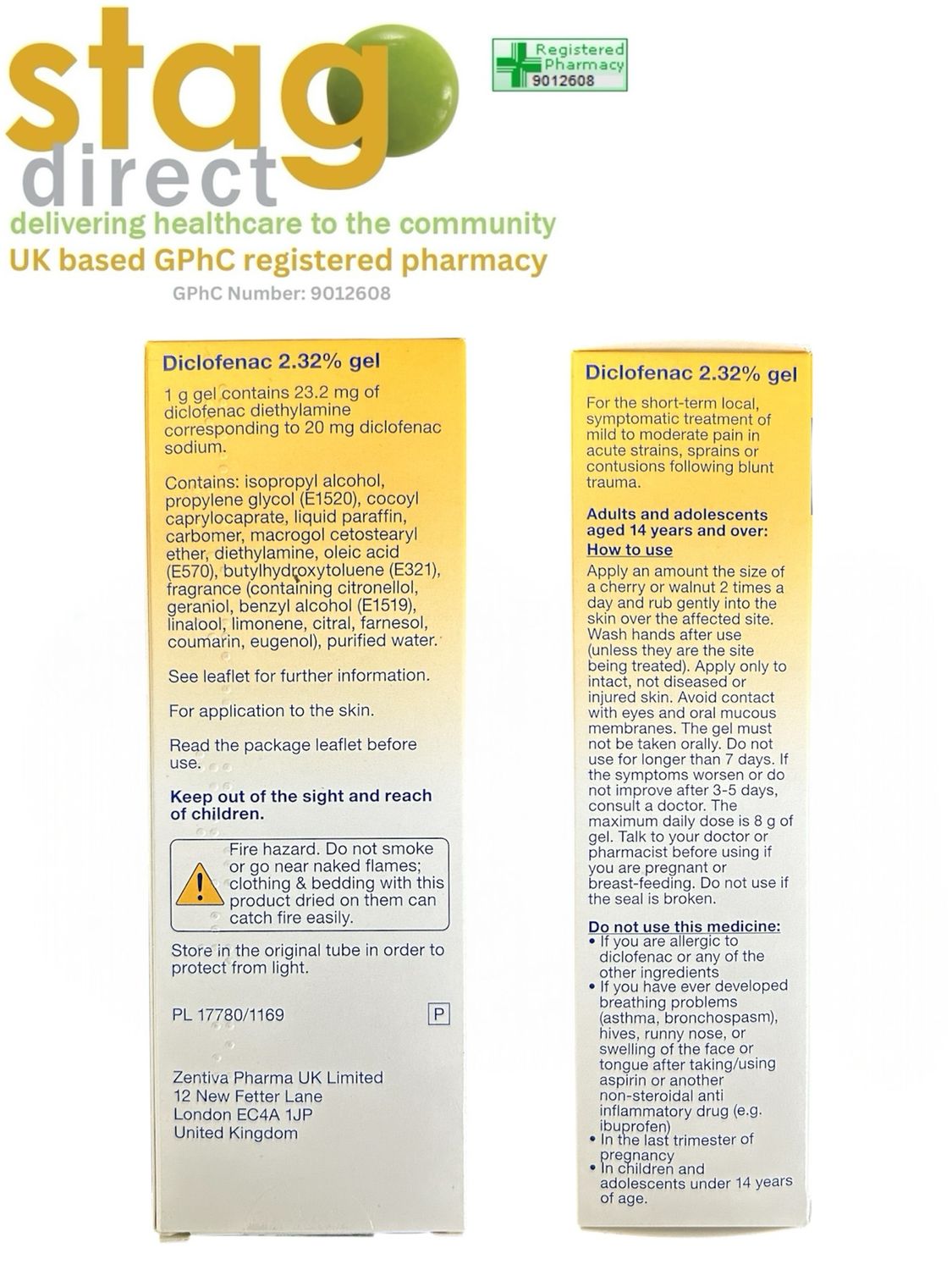 Zentiva Diclofenac 2.32% Pain Relief Gel - 100g