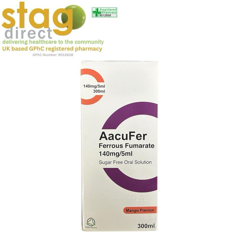 AacuFer - Ferrous Fumarate 140mg/5ml Oral Solution - Mango Flavour