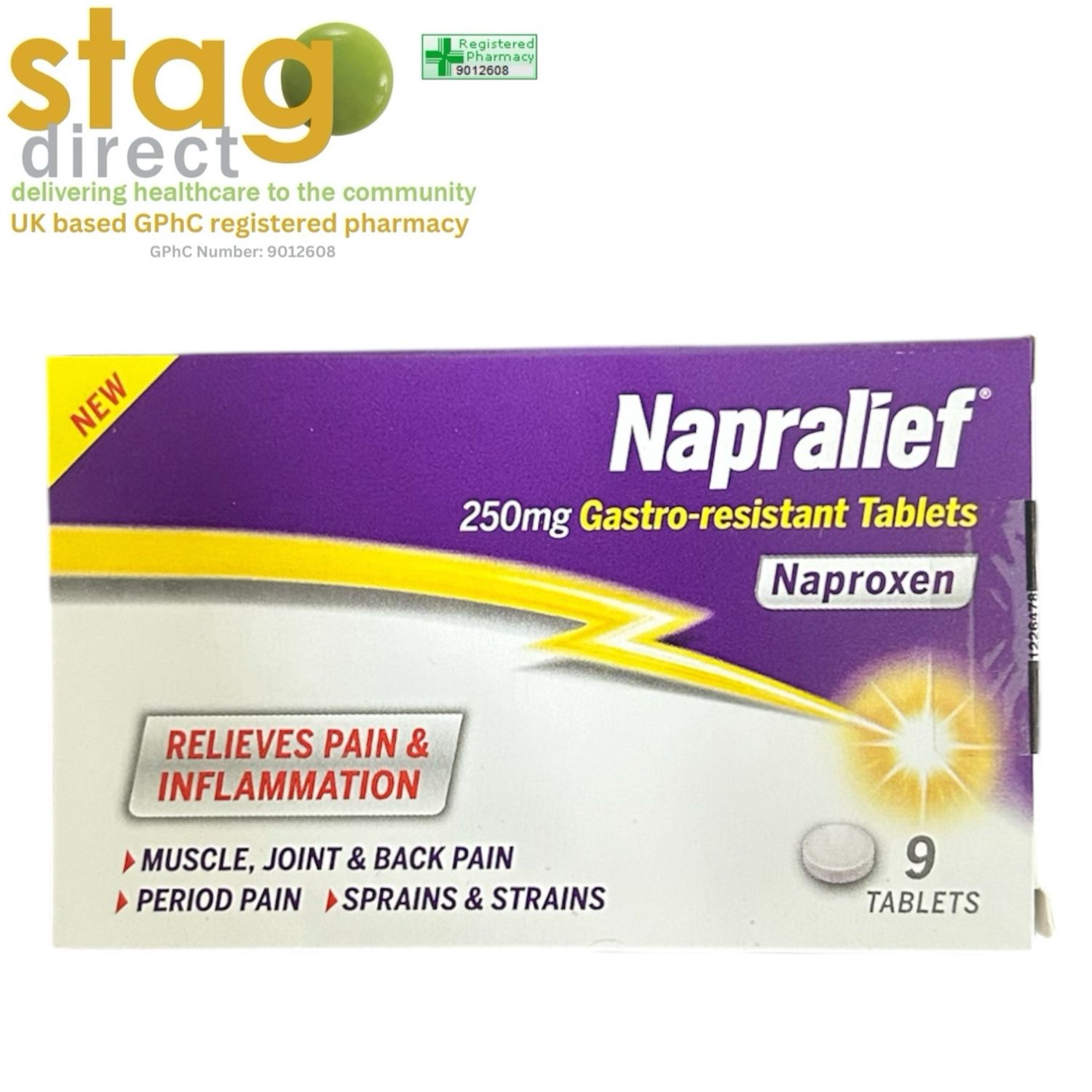 Napralief - Naproxen 250mg Gaston-resistant Tablets - 9s