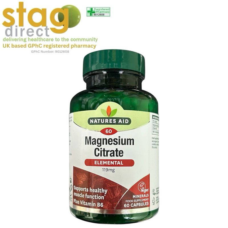 Magnesium Citrate 119mg Elemental - 60 Vegan Capsules