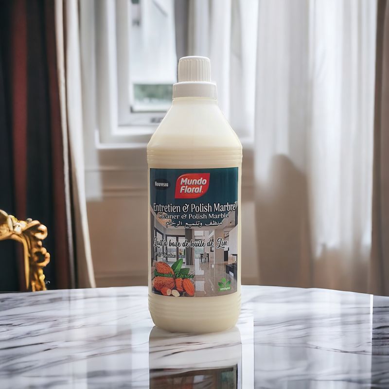 Lait à base de l&#39;huile de lin pour marbre (Amande) 1L