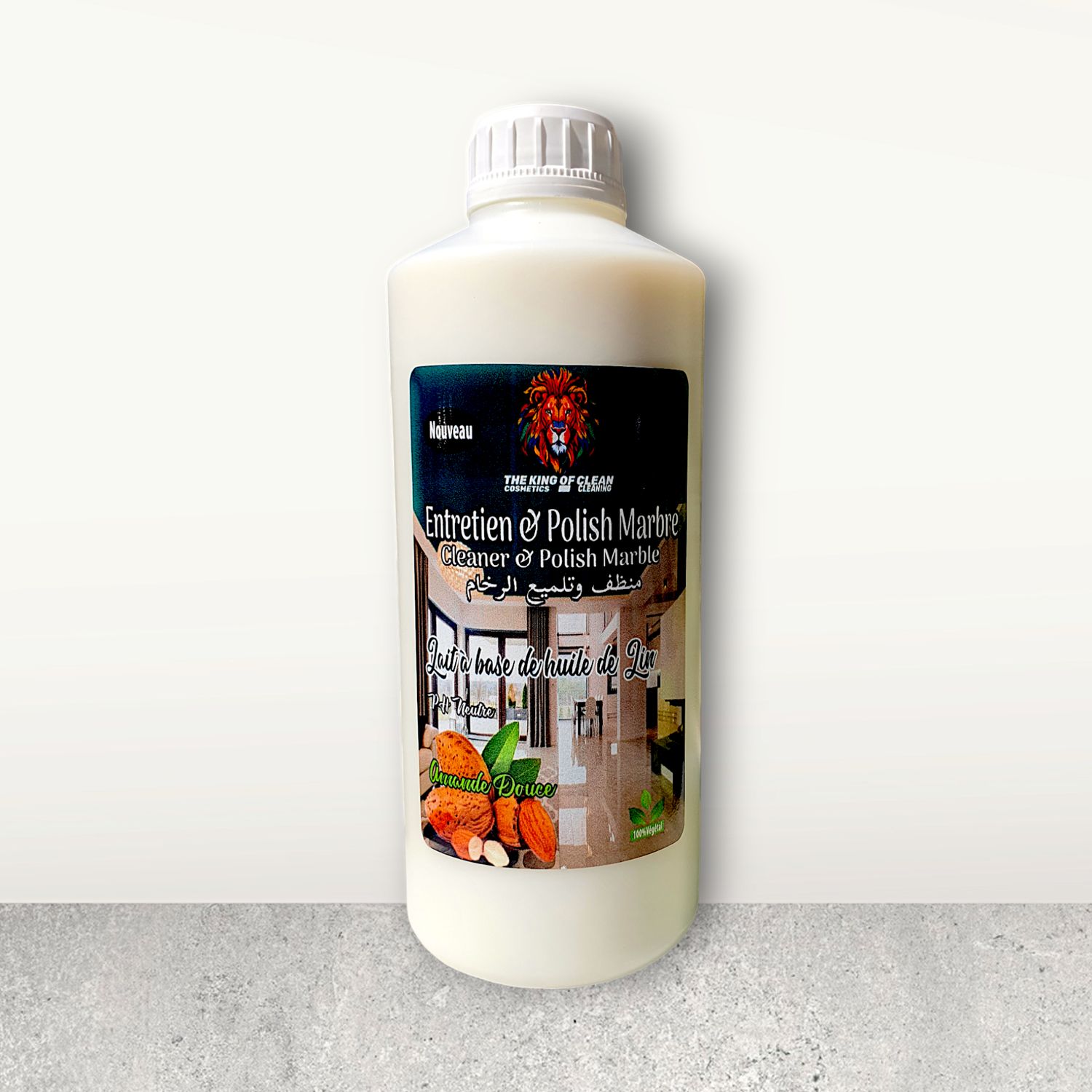 Lait à base de l&#39;huile de lin pour marbre (Amande) 1L