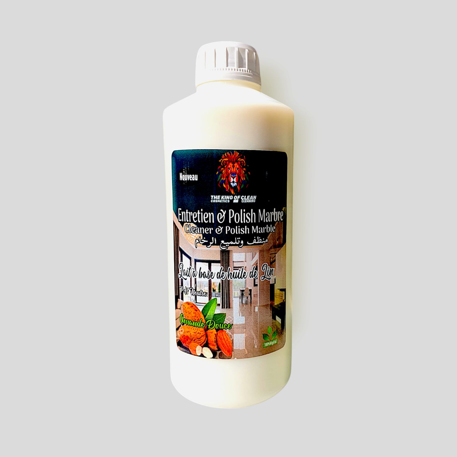 Lait à base de l'huile de lin pour marbre (Amande) 1L