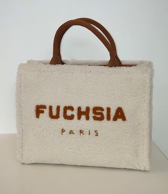 Sac Fourré Blanc Écru avec Détails FUCHSIA Paris