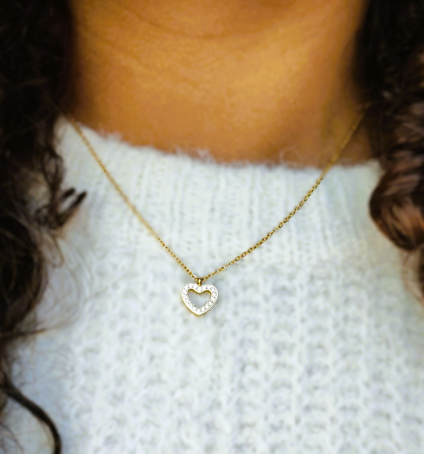 Set Cœur Doré – Collier, Bracelet &amp; Boucles d’oreilles