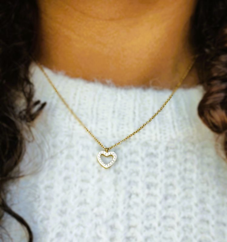 Set Cœur Doré – Collier, Bracelet &amp; Boucles d’oreilles