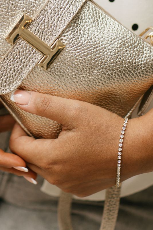 Pochette Élégance Dorée - cuir