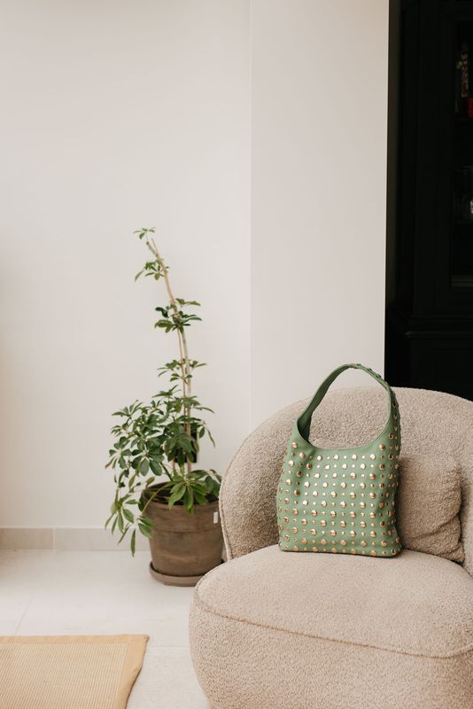 Sac Hobo Rivets Vert Sauge