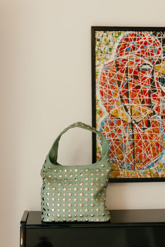 Sac Hobo Rivets Vert Sauge