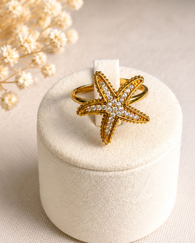 Bague Étoile de Mer Dorée