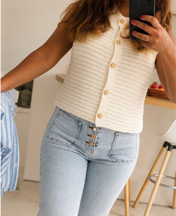 Jeans colourfull buttons