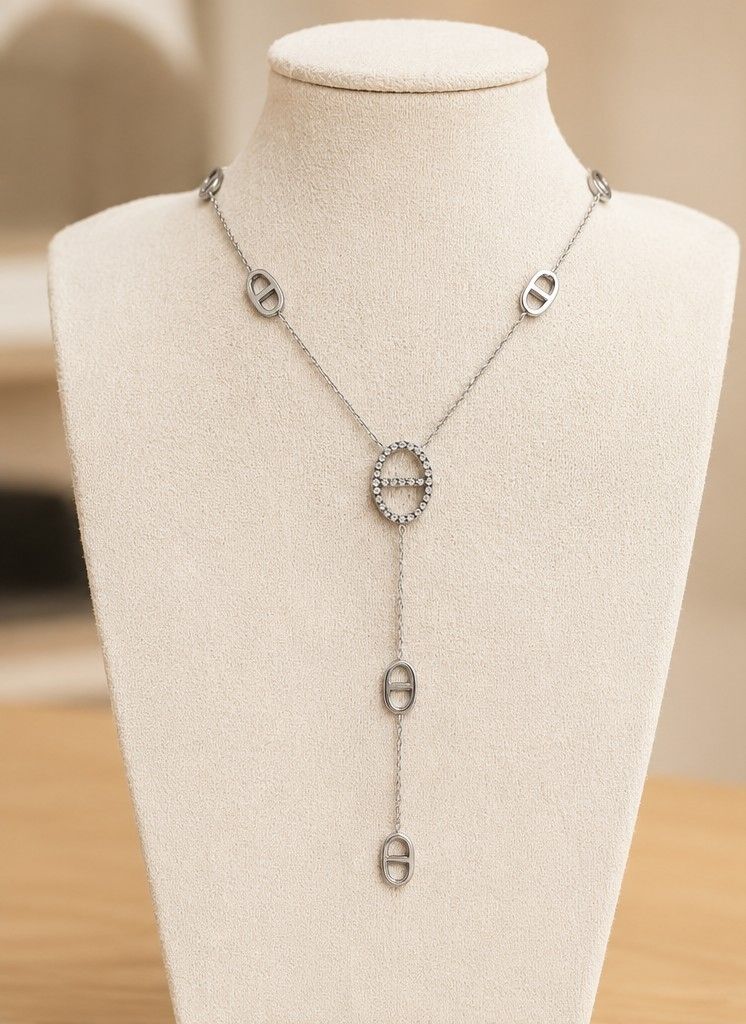 Collier en Y à maillons ovales