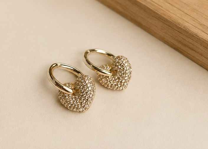 Boucle d'oreille Coeur pendant