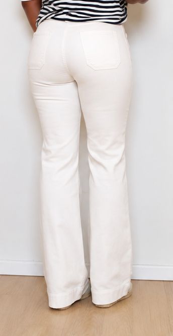 MISS BON – Jean écru taille haute stretch