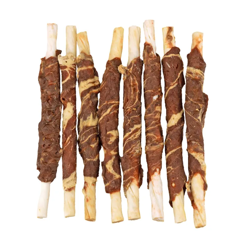 Braaaf Rawhide Roll Sticks Rund & Vis - 8 st. Braaaf Rawhide Roll Sticks Rund & Vis - 8 st.