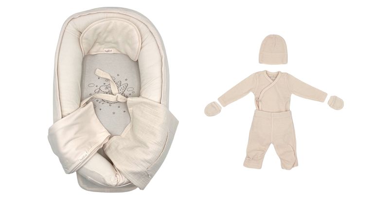 Babynest Set und Baby-Body Set Tiny Lamb