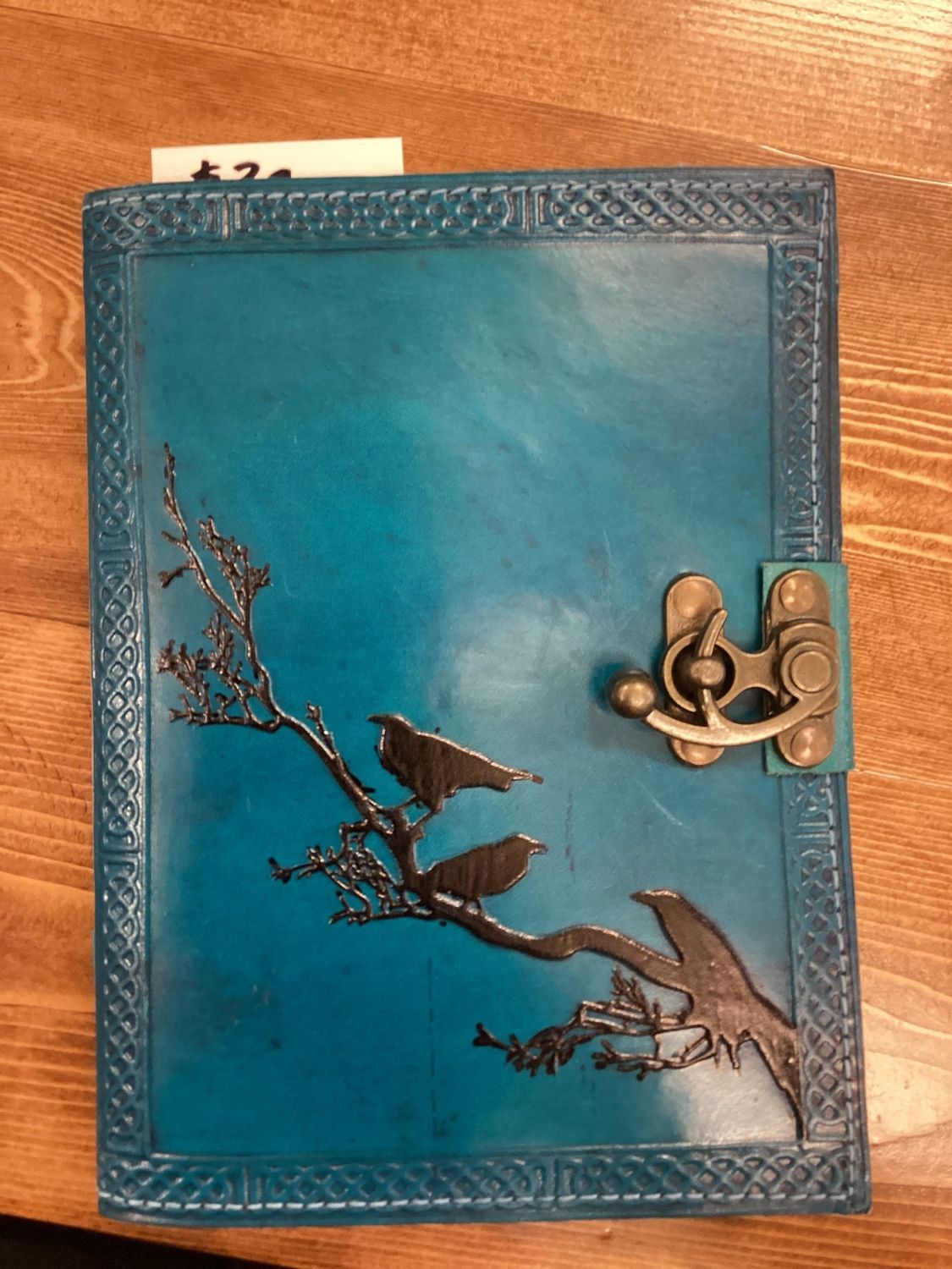 Raven&#39;s Turquoise Leather Tree Journal (medium, 6X8)