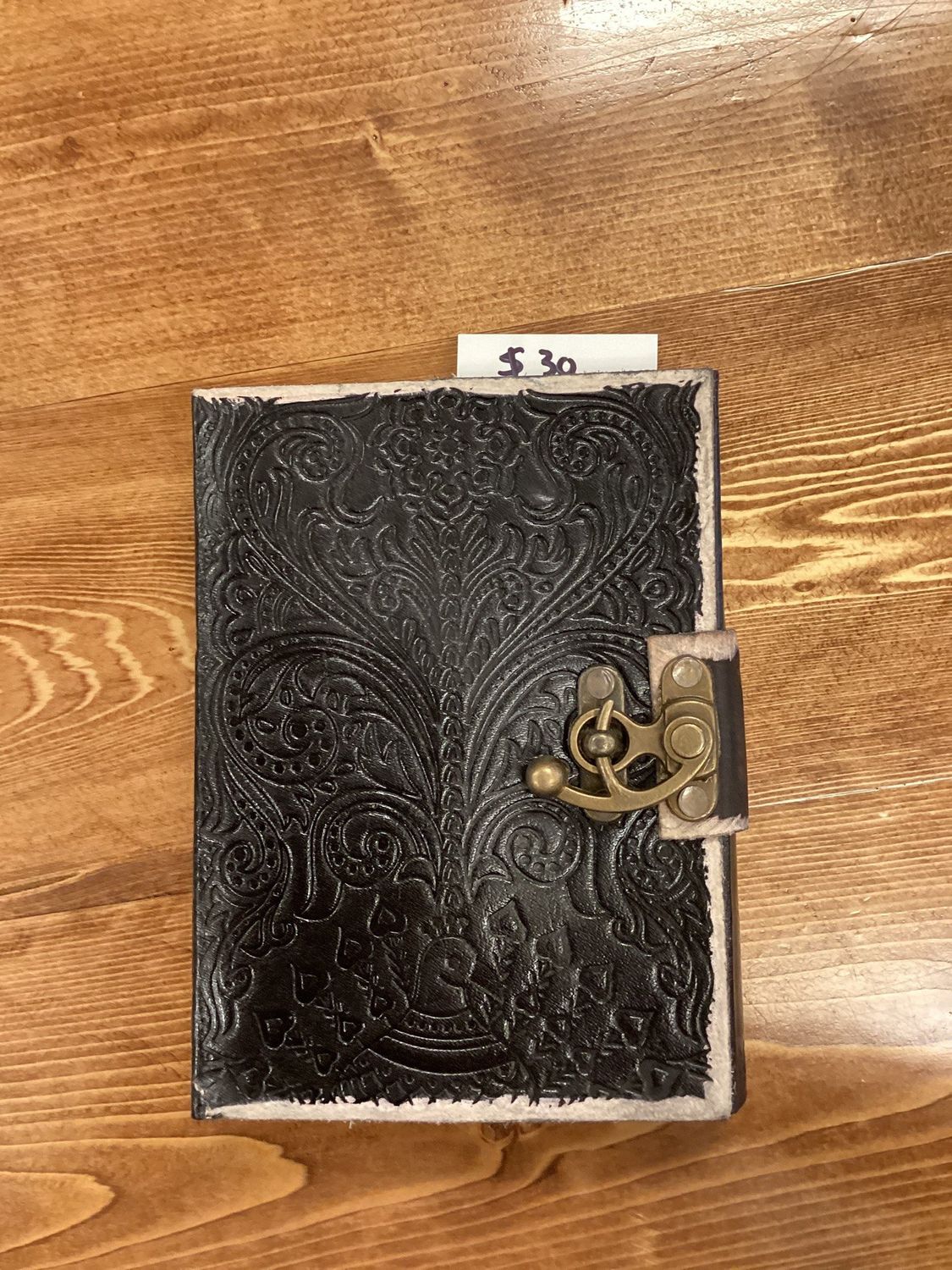 Black Leather Embossed (Antique looking) Journal