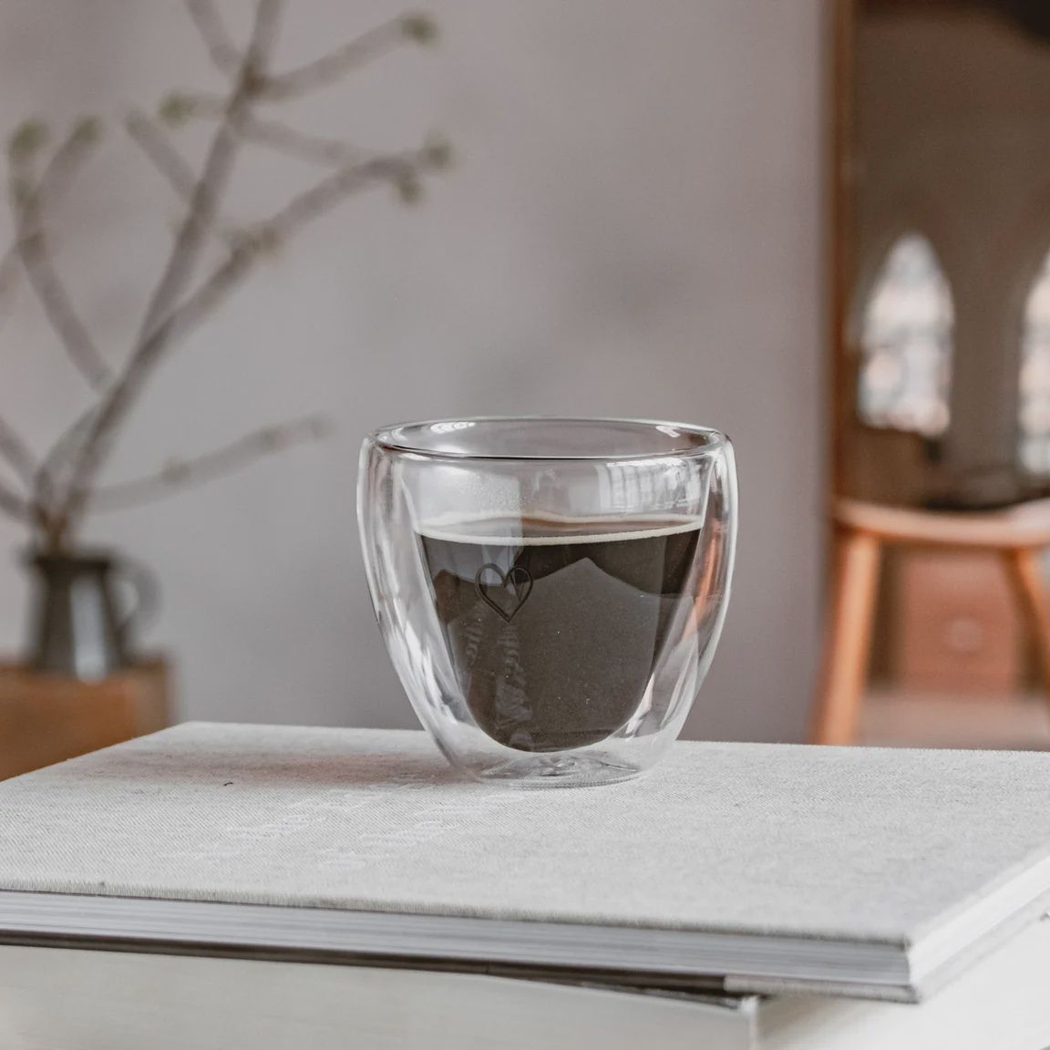 Tasse en Verre &quot;Coeur&quot;, Taille: 250 ML