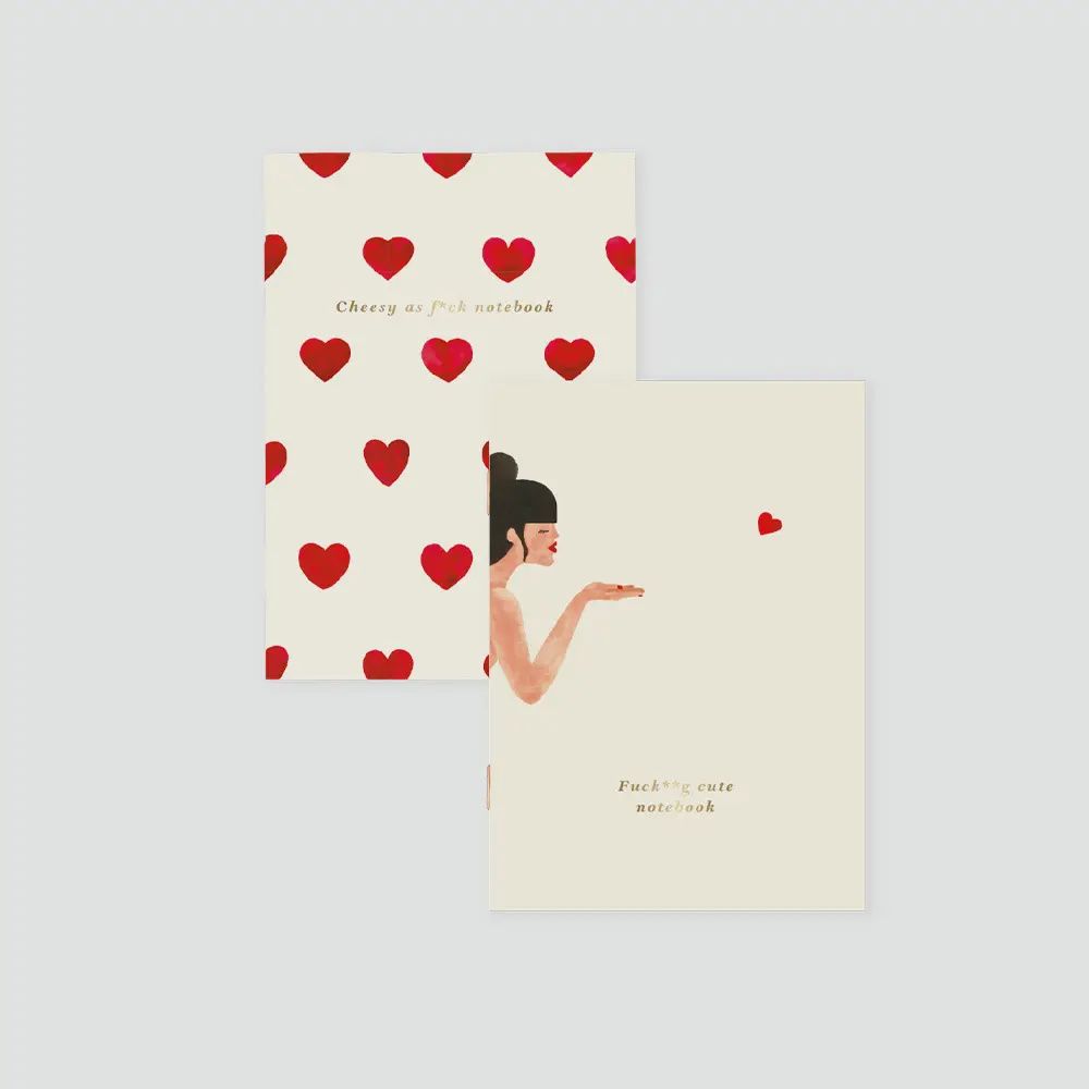 Carnet de Poche &quot;Duo&quot;, Motif: Bisous Bella - Stripes