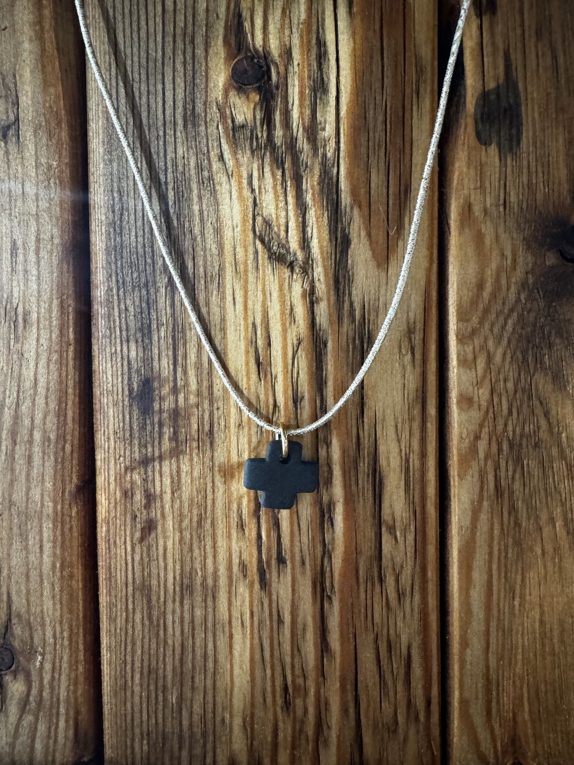 Collier élastique - Pampille céramique, Couleur: Céramique noire
