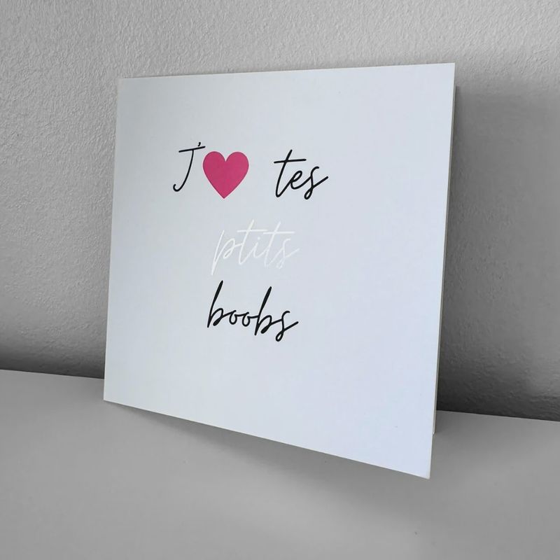 Carte &quot;J&#39;❤️  tes Boobs&quot;