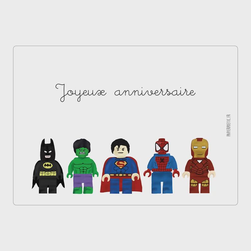 Carte &quot;Joyeux Anniversaire Super-Héros&quot;