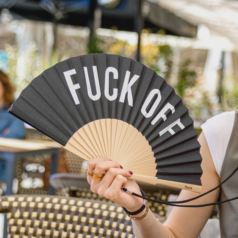 Eventail &quot;Fuck Off&quot; - Noir