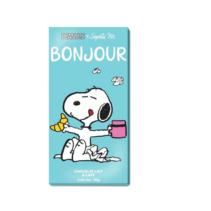 Tablette de Chocolat Snoopy - Bonjour