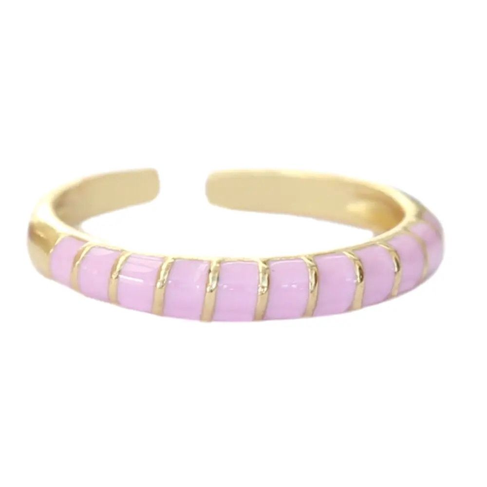 Bague Stripy, Couleur: Rose