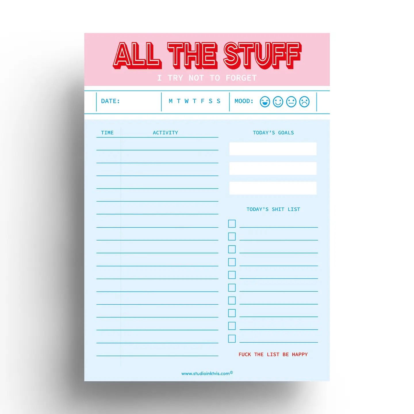 Bloc-notes &quot;All The Stuff – I Try Not to Forget&quot;