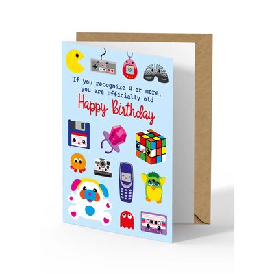 Carte Happy Birthday Rétro