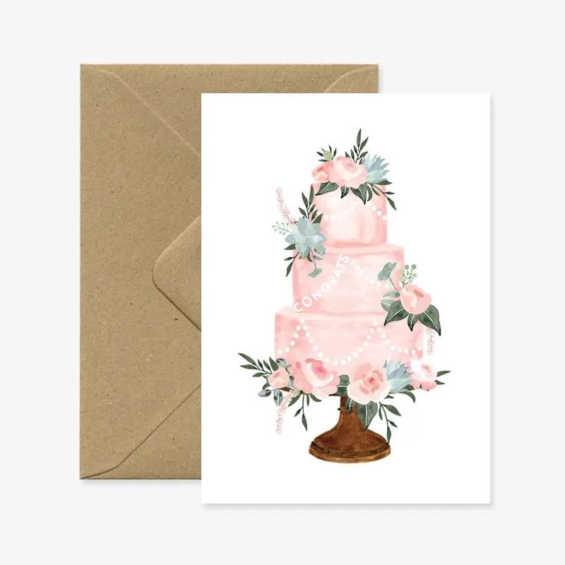 Carte &quot;Félicitation Mariage&quot; Gâteau