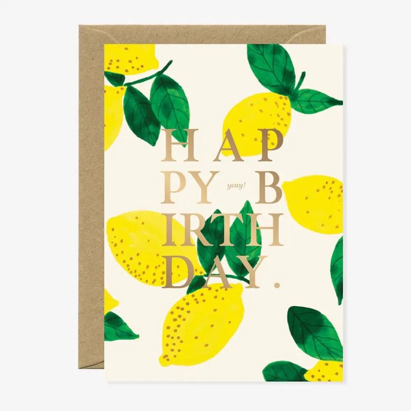 Carte &quot;Happy Birthday&quot; Citron