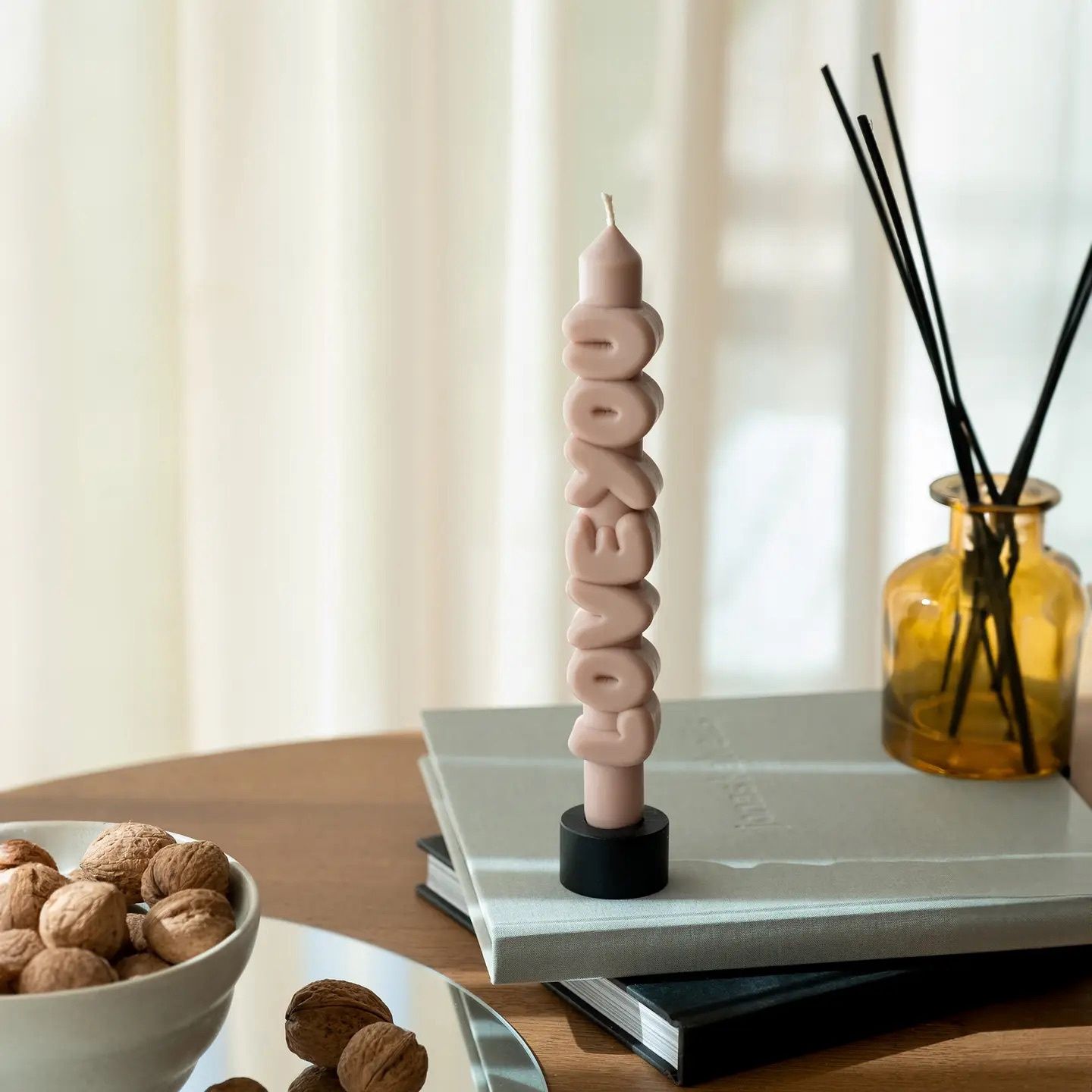 Bougie Décorative 3D “Love You”, Couleur: Beige