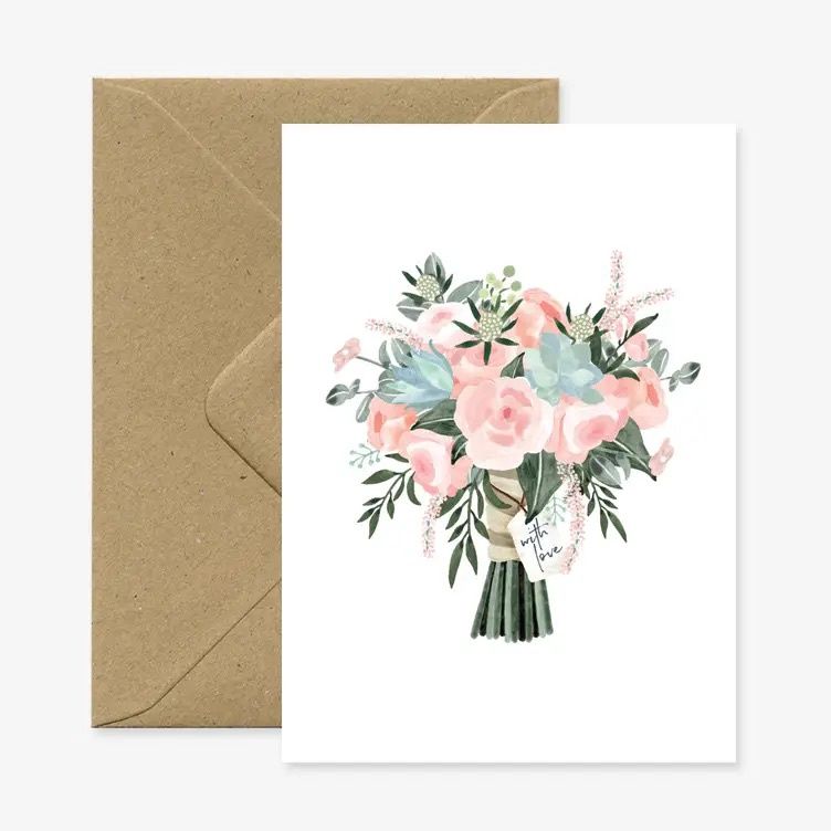 Carte &quot;Bouquet - Wit Love&quot;