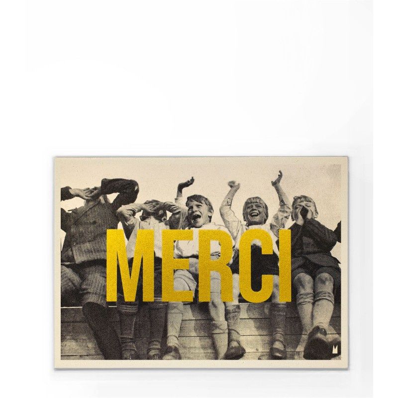 Carte &quot; Merci &quot; Doré