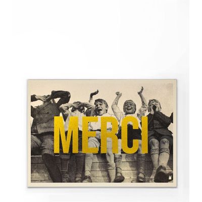 Carte " Merci " Doré