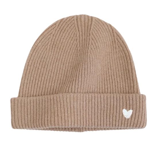 Bonnet &quot;Petit Coeur&quot; Bébé, Couleur: Sable