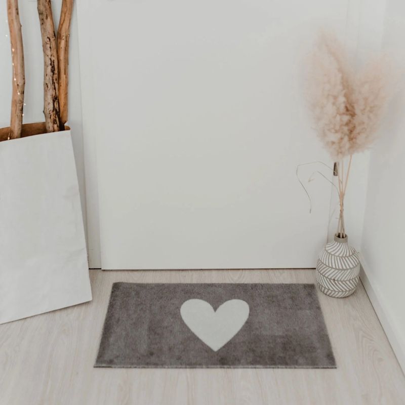 Paillasson Lavable - Coeur Blanc