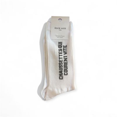 Chaussettes Qui Courent Vite 40/45 Blanches