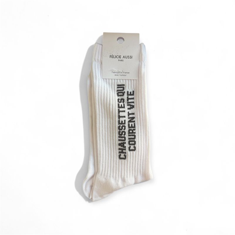 Chaussettes Qui Courent Vite 40/45 Blanches