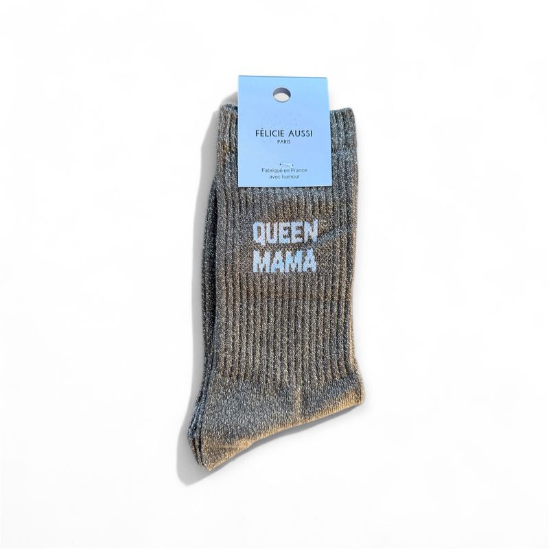 Chaussettes Queen Mama 36/40 Paillettes Marron