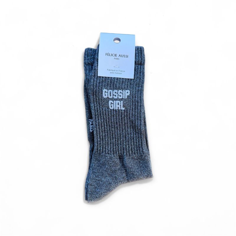 Chaussettes Gossip Girl 36/40 Paillettes Anthracite