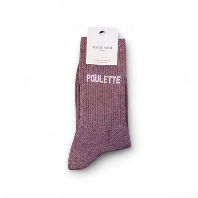 Chaussettes Poulette 36/40 Paillettes Raisin