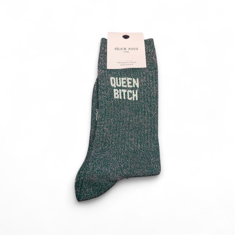 Chaussettes Queen Bitch 36/40 Paillettes Aventurine