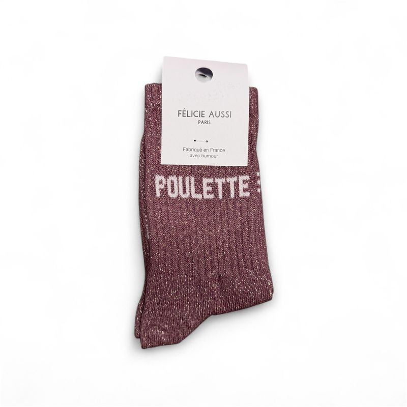 Chaussettes Poulette Enfant Paillettes Raisin